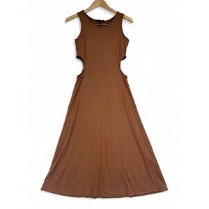See‎ You Monday Brown Side-Cutout Maxi Dress Size M